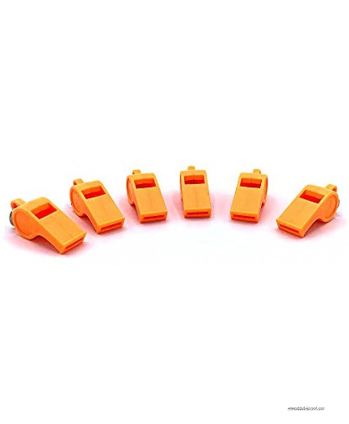 American Whistle Corporation Personal Safety Whistles Emergency Safety Whistles for Women Men and Kids Durable Highly Visible Orange 6 Pack of Loud Whistles Made in America Orange 6 Pack