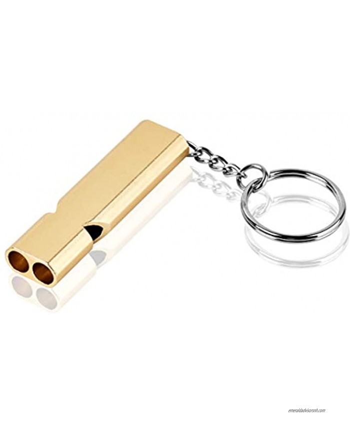 ASLSYEUGHE Tube Survival Whistle Portable Aluminum Alloy Safety Whistle for Outdoor Hiking Camping Brass