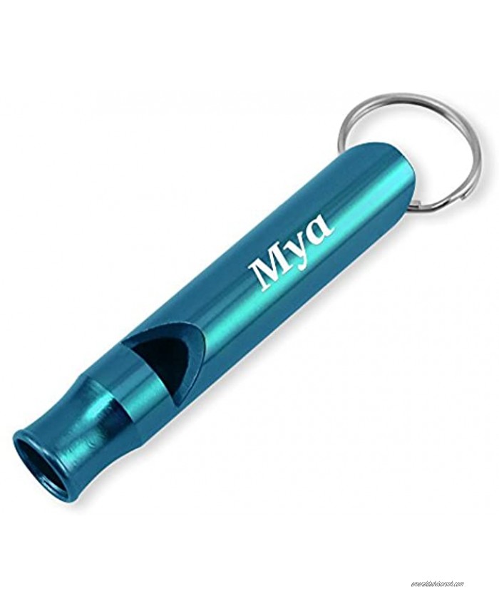 Dimension 9 Laser Engraved Anodized Mya Metal Safety Survival Whistle with Key Chain