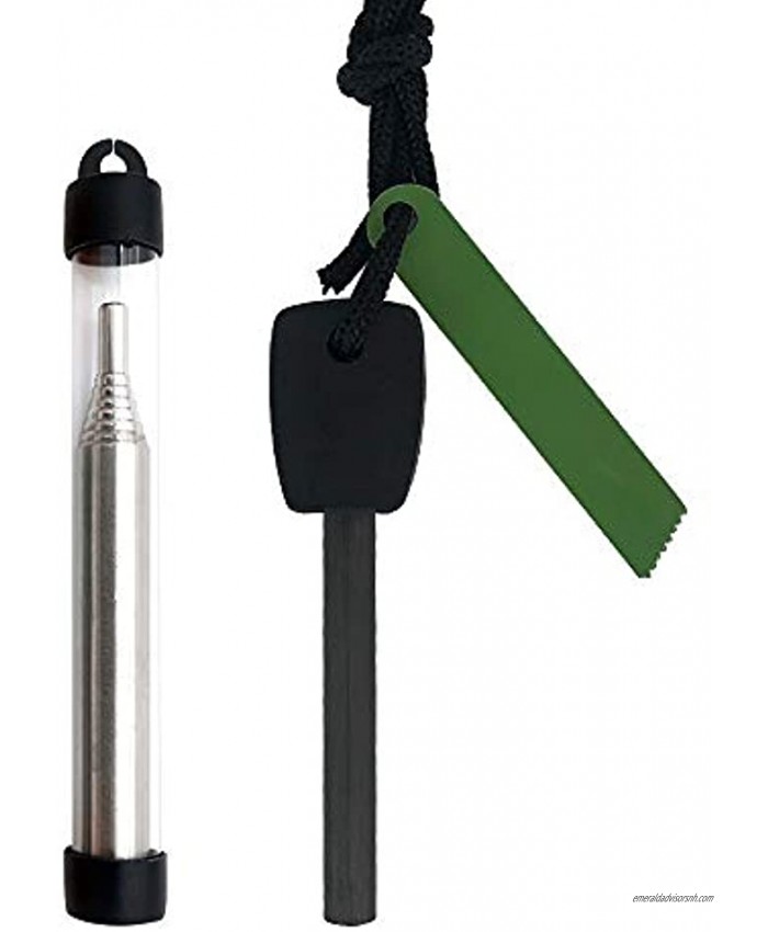 XINISI The Emergency Magnesium Wind and Flint fire Starter is Equipped with a Steel Multifunctional Strike Device and is Equipped with a fire Tube