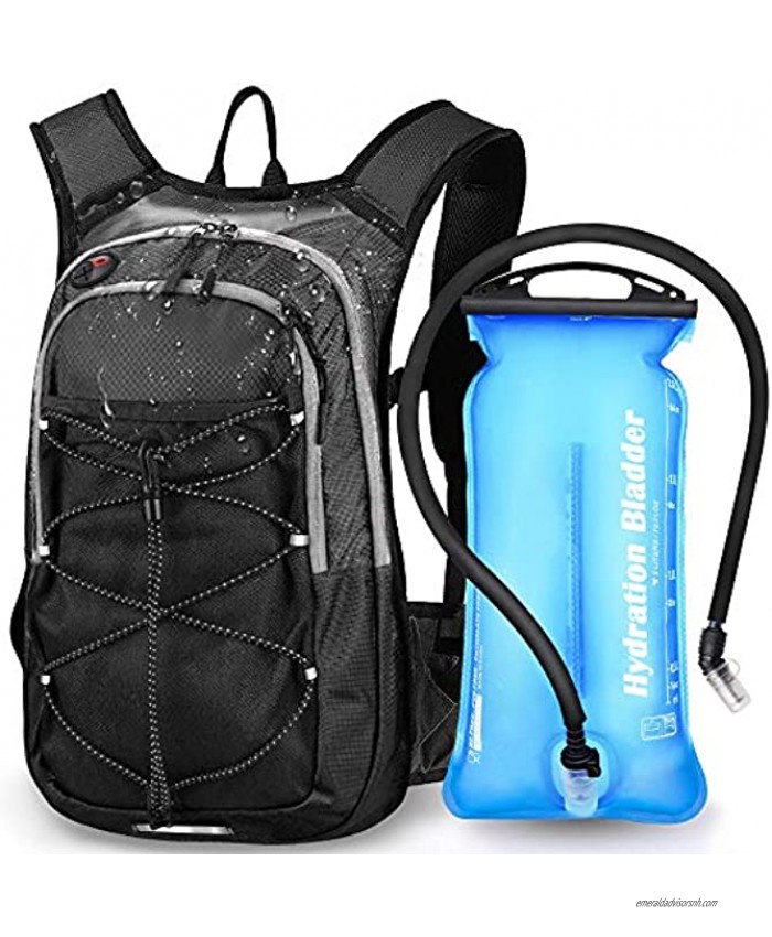 EMDMAK Hydration Pack Backpack with 2L Water Bladder for Outdoor Hiking Running Cycling Camping Climbing