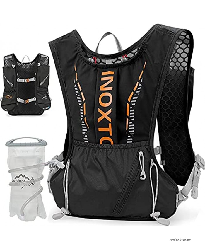 INOXTO Hydration Vest Backpack,Lightweight Insulated Pack with 1.5L Water Bladder Bag Daypack for Hiking Trail Running Cycling Race Marathon for Women Men Kids