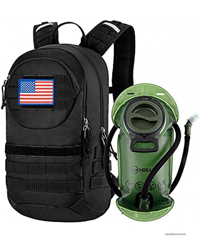 MIRACOL Tactical Hydration Pack Military MOLLE Insulated Hydration Backpack 900D with 2L BPA Free Water Bladder Daypack for Hiking Camping Cycling Running Daypack