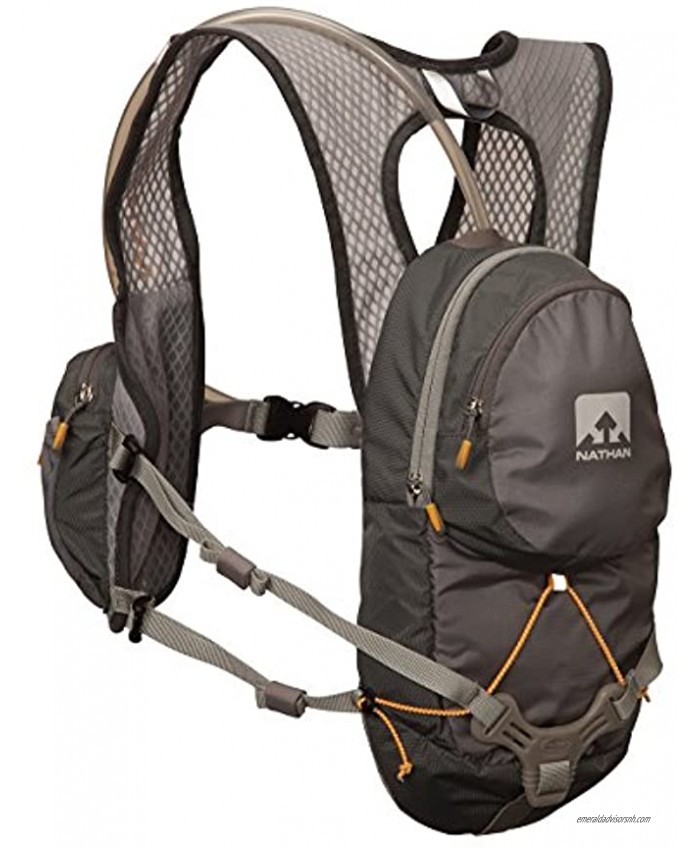 Nathan Unisex Hydration Back-Pack for Running Hiking Cycling and more. 2L Bladder Included 6L Storage Capacity. Adjustable Straps. NO BOUNCE while Running.
