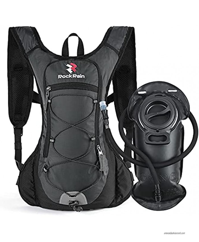 ROCKRAIN Hydration Pack Windrunner Lightweight Hydration Backpack Pack with 2L BPA Free Water Bladder Outdoor Sports Gear for Running Cycling Hiking Biking Camping