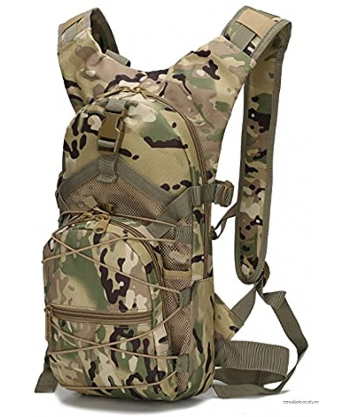 Sakeen Camo Tactical Molle Hydration Pack Backpack with 3L TPU Water Bladder Military Daypack for Cycling Hiking Running Climbing Hunting Biking
