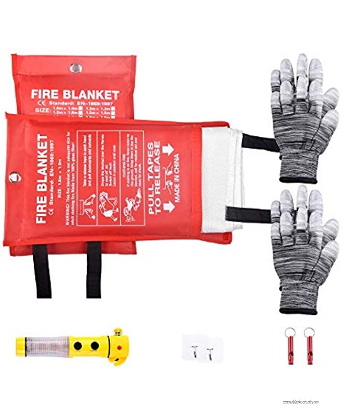 Fire Blanket Fire Suppression Blanket ss shovan Fiberglass Fire Emergency Blanket Fireproof Survival Safety Cover for Kitchen Fireplace Houses Office Warehouse 2 Pack39.3 X 39.3 inch