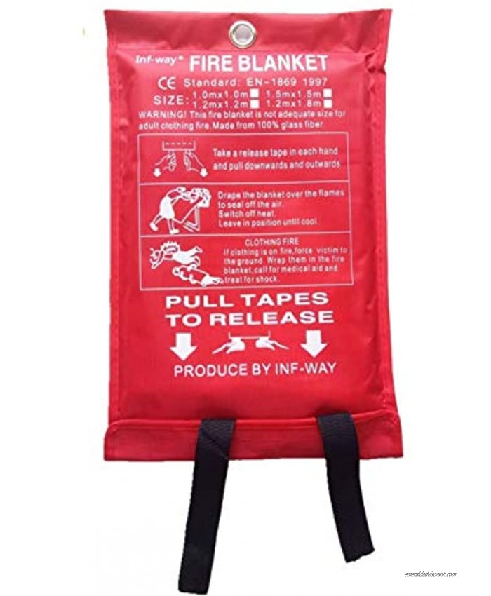 Inf-way Fire Blanket Fiberglass Fire Flame Retardent Emergency Surival Fire Shelter Safety Cover