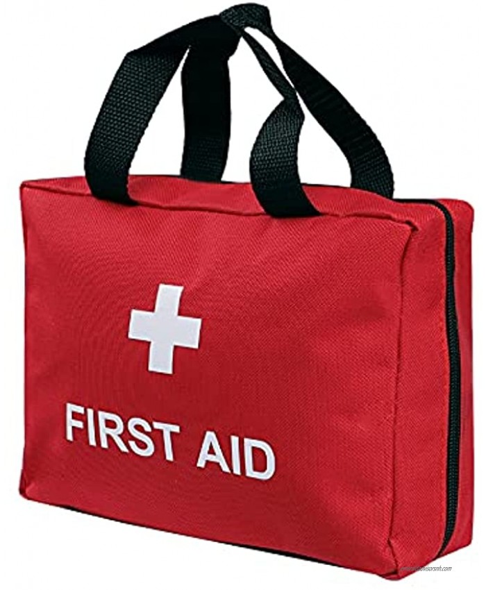 Portable Empty First Aid Kit Bag Waterproof Durable Oxford Small Red Cross Kit Pouch Emergency Survival Bag Medicine Storage Bag for Home Car Office School Hiking Camping Travel