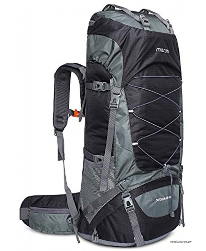 MOSISO Internal Frame Backpack Hiking Daypack 75L Large Capacity Water Repellent Backpacking Rucksack with Rain Cover for Outdoor Biking Hiking Mountaineering Climbing Cycling Black