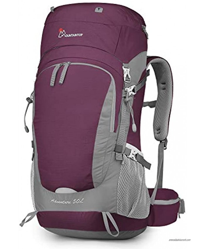 MOUNTAINTOP 50 Liter Hiking Internal Frame Backpack with Rain Cover
