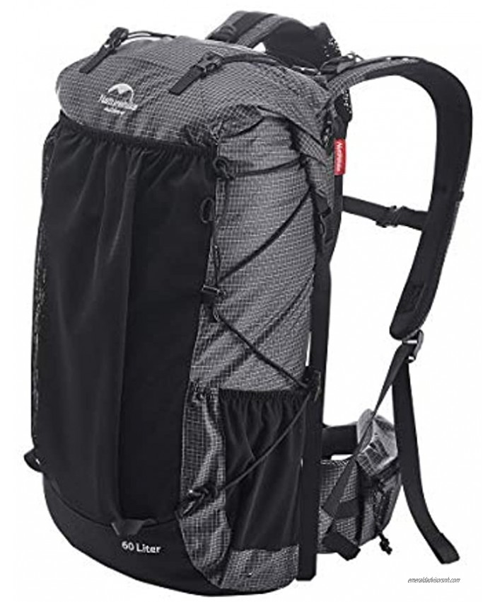 Naturehike 60L Internal Frame Hiking Backpack for Outdoor Camping Travel Backpacking Backpack for Men Black