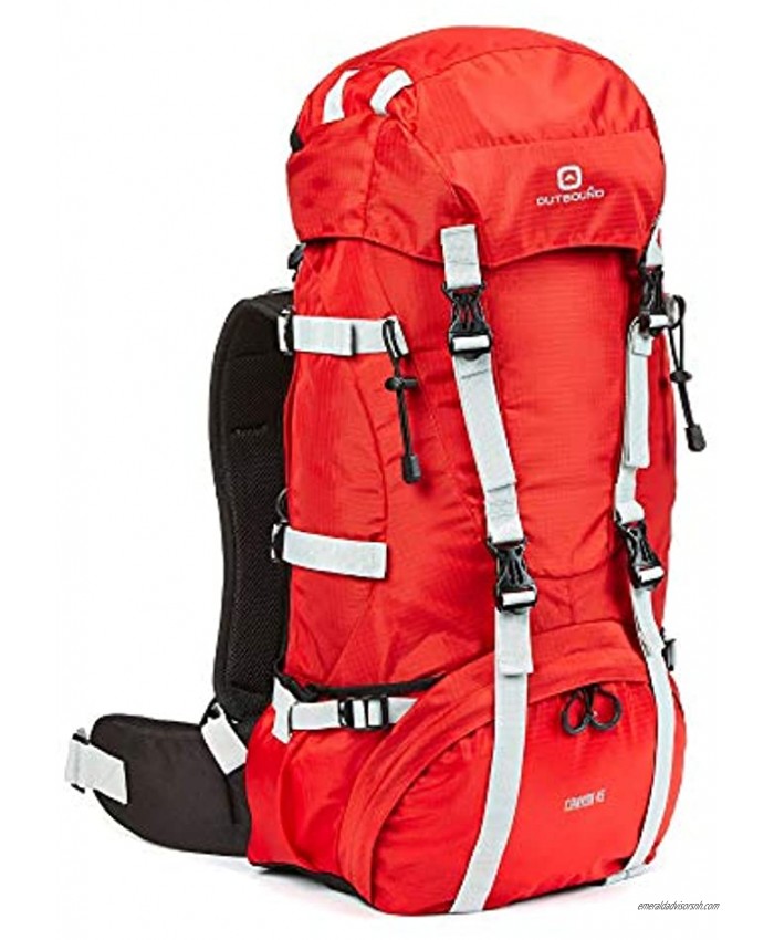 Outbound Canyon 45L Internal Frame Backpack with Ripstop Fabric Red