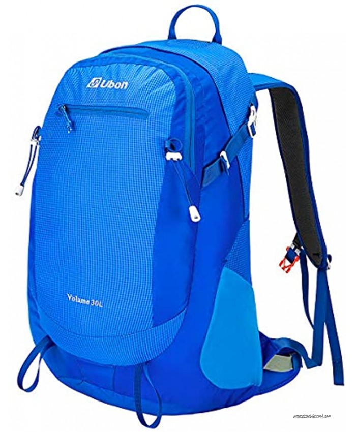Ubon Internal Frame Hiking Backpack 30L Ventilated Backpack with Water Bottle Holder for Men Women Kids Outdoor