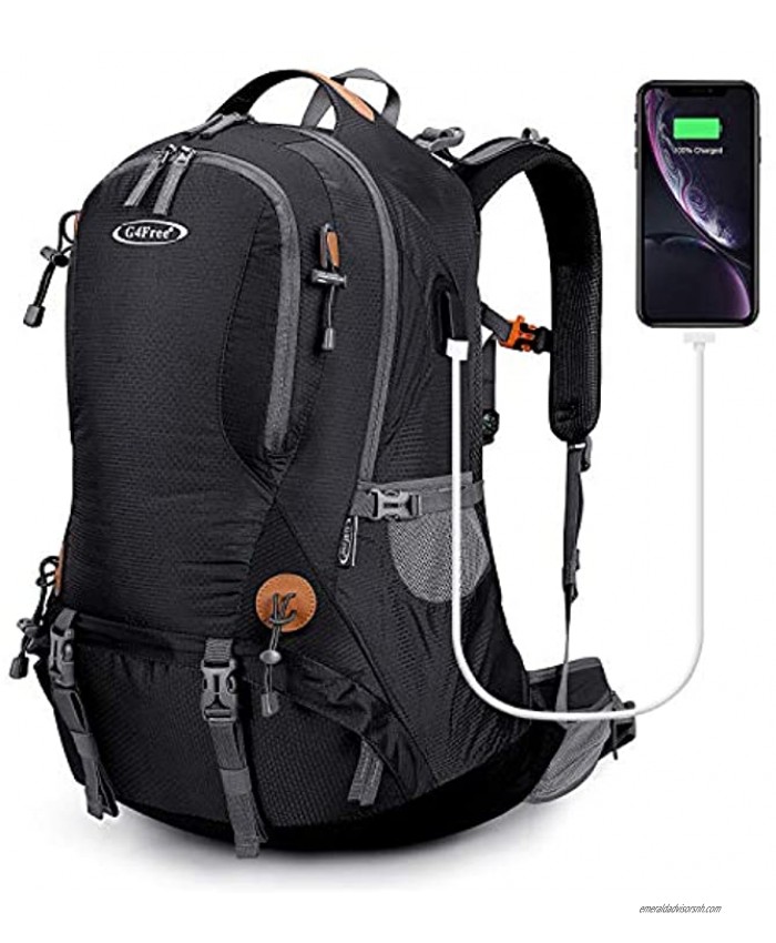 G4Free 50L Hiking Backpack Waterproof Daypack Outdoor Camping Climbing Backpack with Rain Cover for Men Women