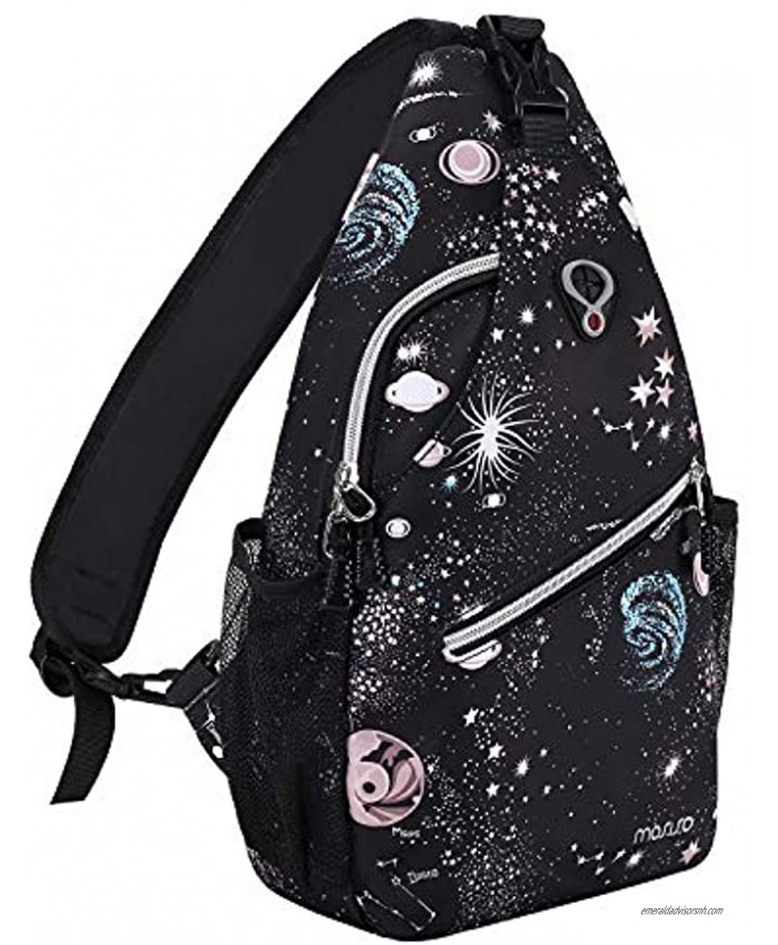 MOSISO Sling Backpack Travel Hiking Daypack Galaxy Rope Crossbody Shoulder Bag