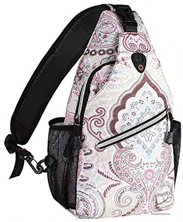 MOSISO Sling Backpack,Travel Hiking Daypack Pattern Rope Crossbody Shoulder Bag National Style