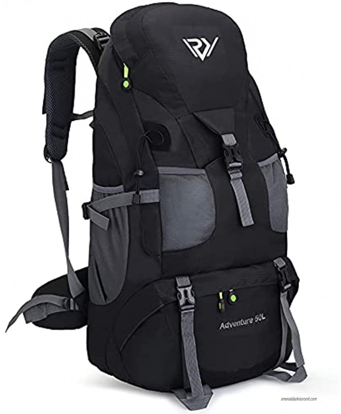 RuRu Monkey 50L Hiking Backpack  Waterproof Lightweight Daypack for Outdoor Camping Travel